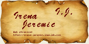 Irena Jeremić vizit kartica